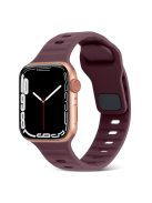 For Apple Watch Series 10 46mm / Ultra 2 / Ultra 49mm / 9 8 7 45mm / SE (2023) SE (2022) SE 6 5 4 44mm / 3 2 1 42mm Silicone Strap Replacement - Wine Red