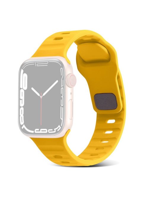 For Apple Watch Series 10 46mm / Ultra 2 / Ultra 49mm / 9 8 7 45mm / SE (2023) SE (2022) SE 6 5 4 44mm / 3 2 1 42mm Silicone Strap Replacement - Yellow