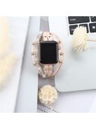 For Apple Watch Series 10 46mm / Ultra 2 / Ultra 49mm / 9 8 7 45mm / SE (2023) SE (2022) SE 6 5 4 44mm / 3 2 1 42mm Watch Strap - Pink Rose Gold Beads