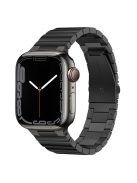 For Apple Watch Series 10 46mm / Ultra 2 Ultra 49mm /  Series 9 8 7 45mm / 6 5 4 SE (2023) SE (2022) SE 44mm / 3 2 1 42mm 1-Bead Stainless Steel Watch Band Butterfly Buckle Wrist Strap - Black