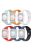 For Apple Watch Series 10 46mm / Ultra 2 Ultra 49mm /  Series 9 8 7 45mm / 6 5 4 SE (2023) SE (2022) SE 44mm / 3 2 1 42mm 6pcs AW Silicone Band, Size S / M - Cyan+Orange+White+Red+Blue+Black