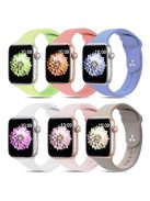 For Apple Watch Series 10 46mm / Ultra 2 Ultra 49mm /  Series 9 8 7 45mm / 6 5 4 SE (2023) SE (2022) SE 44mm / 3 2 1 42mm 6pcs AW Strap, Size S / M - Green+Watermelon Red+Lavender+White+Pink+Dark Grey