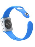 For Apple Watch Series 10 46mm / Ultra 2 Ultra 49mm /  Series 9 8 7 45mm / 6 5 4 SE (2023) SE (2022) SE 44mm / 3 2 1 42mm Adjustable Watch Strap Silicone Wrist Band (Lengthen Size) - Blue