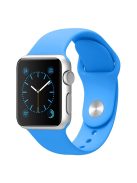 For Apple Watch Series 10 46mm / Ultra 2 Ultra 49mm /  Series 9 8 7 45mm / 6 5 4 SE (2023) SE (2022) SE 44mm / 3 2 1 42mm Adjustable Watch Strap Silicone Wrist Band (Lengthen Size) - Blue