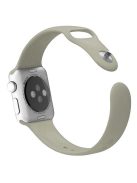 For Apple Watch Series 10 46mm / Ultra 2 Ultra 49mm /  Series 9 8 7 45mm / 6 5 4 SE (2023) SE (2022) SE 44mm / 3 2 1 42mm Adjustable Watch Strap Silicone Wrist Band (Lengthen Size) - Khaki Gray