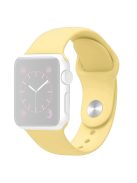 For Apple Watch Series 10 46mm / Ultra 2 Ultra 49mm /  Series 9 8 7 45mm / 6 5 4 SE (2023) SE (2022) SE 44mm / 3 2 1 42mm Adjustable Watch Strap Silicone Wrist Band (Lengthen Size) - Light Yellow