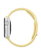 For Apple Watch Series 10 46mm / Ultra 2 Ultra 49mm /  Series 9 8 7 45mm / 6 5 4 SE (2023) SE (2022) SE 44mm / 3 2 1 42mm Adjustable Watch Strap Silicone Wrist Band (Lengthen Size) - Light Yellow