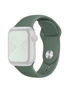 For Apple Watch Series 10 46mm / Ultra 2 Ultra 49mm /  Series 9 8 7 45mm / 6 5 4 SE (2023) SE (2022) SE 44mm / 3 2 1 42mm Adjustable Watch Strap Silicone Wrist Band (Lengthen Size) - Pine Needle Green