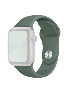   For Apple Watch Series 10 46mm / Ultra 2 Ultra 49mm /  Series 9 8 7 45mm / 6 5 4 SE (2023) SE (2022) SE 44mm / 3 2 1 42mm Adjustable Watch Strap Silicone Wrist Band (Lengthen Size) - Pine Needle Green