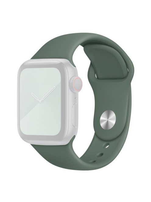 For Apple Watch Series 10 46mm / Ultra 2 Ultra 49mm /  Series 9 8 7 45mm / 6 5 4 SE (2023) SE (2022) SE 44mm / 3 2 1 42mm Adjustable Watch Strap Silicone Wrist Band (Lengthen Size) - Pine Needle Green