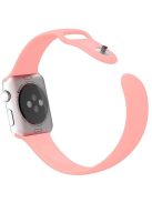 For Apple Watch Series 10 46mm / Ultra 2 Ultra 49mm /  Series 9 8 7 45mm / 6 5 4 SE (2023) SE (2022) SE 44mm / 3 2 1 42mm Adjustable Watch Strap Silicone Wrist Band (Lengthen Size) - Retro Rose