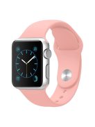 For Apple Watch Series 10 46mm / Ultra 2 Ultra 49mm /  Series 9 8 7 45mm / 6 5 4 SE (2023) SE (2022) SE 44mm / 3 2 1 42mm Adjustable Watch Strap Silicone Wrist Band (Lengthen Size) - Retro Rose