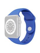 For Apple Watch Series 10 46mm / Ultra 2 Ultra 49mm /  Series 9 8 7 45mm / 6 5 4 SE (2023) SE (2022) SE 44mm / 3 2 1 42mm Adjustable Watch Strap Silicone Wrist Band (Lengthen Size) - Sea Blue