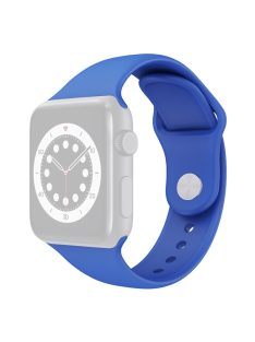   For Apple Watch Series 10 46mm / Ultra 2 Ultra 49mm /  Series 9 8 7 45mm / 6 5 4 SE (2023) SE (2022) SE 44mm / 3 2 1 42mm Adjustable Watch Strap Silicone Wrist Band (Lengthen Size) - Sea Blue