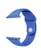 For Apple Watch Series 10 46mm / Ultra 2 Ultra 49mm /  Series 9 8 7 45mm / 6 5 4 SE (2023) SE (2022) SE 44mm / 3 2 1 42mm Adjustable Watch Strap Silicone Wrist Band (Lengthen Size) - Sea Blue