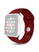 For Apple Watch Series 10 46mm / Ultra 2 Ultra 49mm /  Series 9 8 7 45mm / 6 5 4 SE (2023) SE (2022) SE 44mm / 3 2 1 42mm Adjustable Watch Strap Silicone Wrist Band (Lengthen Size) - Wine Red