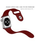 For Apple Watch Series 10 46mm / Ultra 2 Ultra 49mm /  Series 9 8 7 45mm / 6 5 4 SE (2023) SE (2022) SE 44mm / 3 2 1 42mm Adjustable Watch Strap Silicone Wrist Band (Lengthen Size) - Wine Red