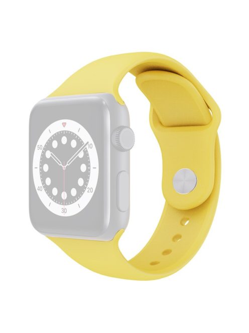 For Apple Watch Series 10 46mm / Ultra 2 Ultra 49mm /  Series 9 8 7 45mm / 6 5 4 SE (2023) SE (2022) SE 44mm / 3 2 1 42mm Adjustable Watch Strap Silicone Wrist Band (Lengthen Size) - Yellow