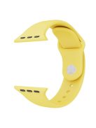 For Apple Watch Series 10 46mm / Ultra 2 Ultra 49mm /  Series 9 8 7 45mm / 6 5 4 SE (2023) SE (2022) SE 44mm / 3 2 1 42mm Adjustable Watch Strap Silicone Wrist Band (Lengthen Size) - Yellow