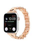 For Apple Watch Series 10 46mm / Ultra 2 Ultra 49mm /  Series 9 8 7 45mm / 6 5 4 SE (2023) SE (2022) SE 44mm / 3 2 1 42mm Alloy Watch Band Replacement Watch Strap - Rose Gold