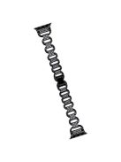 For Apple Watch Series 10 46mm / Ultra 2 Ultra 49mm /  Series 9 8 7 45mm / 6 5 4 SE (2023) SE (2022) SE 44mm / 3 2 1 42mm AW Metal Watch Strap Rhinestone Decor Hollow Watchband - Black