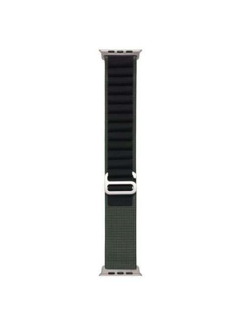 For Apple Watch Series 10 46mm / Ultra 2 Ultra 49mm /  Series 9 8 7 45mm / 6 5 4 SE (2023) SE (2022) SE 44mm / 3 2 1 42mm AW Watch Strap Nylon Loop Adjustable Watch Band - Green+Black