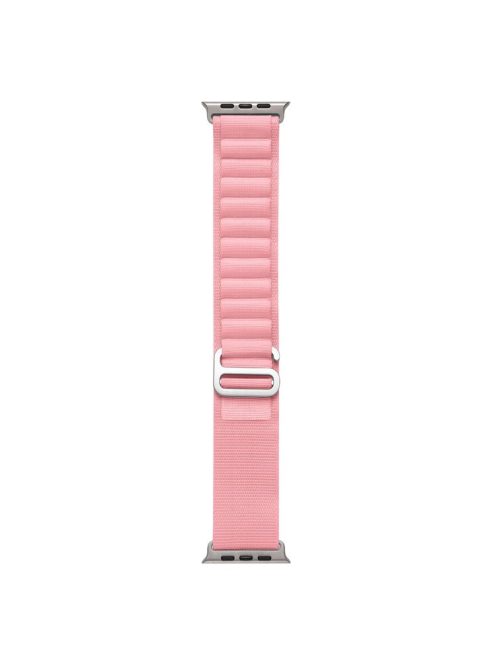 For Apple Watch Series 10 46mm / Ultra 2 Ultra 49mm /  Series 9 8 7 45mm / 6 5 4 SE (2023) SE (2022) SE 44mm / 3 2 1 42mm AW Watch Strap Nylon Loop Adjustable Watch Band - Pink