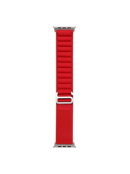 For Apple Watch Series 10 46mm / Ultra 2 Ultra 49mm /  Series 9 8 7 45mm / 6 5 4 SE (2023) SE (2022) SE 44mm / 3 2 1 42mm AW Watch Strap Nylon Loop Adjustable Watch Band - Red