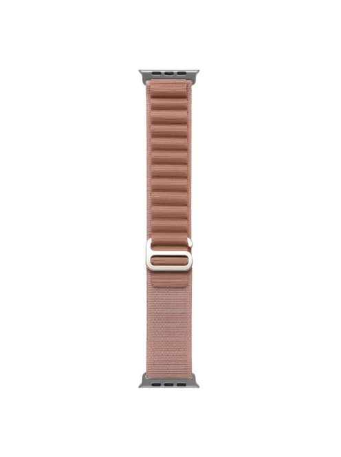 For Apple Watch Series 10 46mm / Ultra 2 Ultra 49mm /  Series 9 8 7 45mm / 6 5 4 SE (2023) SE (2022) SE 44mm / 3 2 1 42mm AW Watch Strap Nylon Loop Adjustable Watch Band - Rose Pink