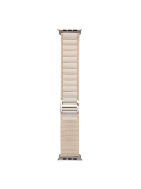 For Apple Watch Series 10 46mm / Ultra 2 Ultra 49mm /  Series 9 8 7 45mm / 6 5 4 SE (2023) SE (2022) SE 44mm / 3 2 1 42mm AW Watch Strap Nylon Loop Adjustable Watch Band - Starlight