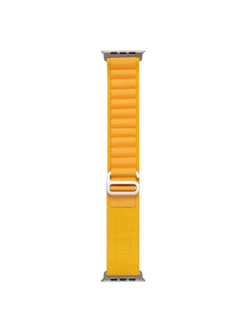 For Apple Watch Series 10 46mm / Ultra 2 Ultra 49mm /  Series 9 8 7 45mm / 6 5 4 SE (2023) SE (2022) SE 44mm / 3 2 1 42mm AW Watch Strap Nylon Loop Adjustable Watch Band - Yellow