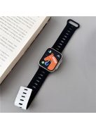 For Apple Watch Series 10 46mm / Ultra 2 Ultra 49mm /  Series 9 8 7 45mm / 6 5 4 SE (2023) SE (2022) SE 44mm / 3 2 1 42mm Bands Magnetic Watch Strap - Black+White