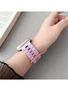 For Apple Watch Series 10 46mm / Ultra 2 Ultra 49mm /  Series 9 8 7 45mm / 6 5 4 SE (2023) SE (2022) SE 44mm / 3 2 1 42mm Bands Magnetic Watch Strap - Light Pink+White