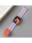 For Apple Watch Series 10 46mm / Ultra 2 Ultra 49mm /  Series 9 8 7 45mm / 6 5 4 SE (2023) SE (2022) SE 44mm / 3 2 1 42mm Bands Magnetic Watch Strap - Purple+Orange