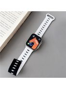 For Apple Watch Series 10 46mm / Ultra 2 Ultra 49mm /  Series 9 8 7 45mm / 6 5 4 SE (2023) SE (2022) SE 44mm / 3 2 1 42mm Bands Magnetic Watch Strap - White+Black