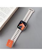 For Apple Watch Series 10 46mm / Ultra 2 Ultra 49mm /  Series 9 8 7 45mm / 6 5 4 SE (2023) SE (2022) SE 44mm / 3 2 1 42mm Bands Magnetic Watch Strap - White+Orange