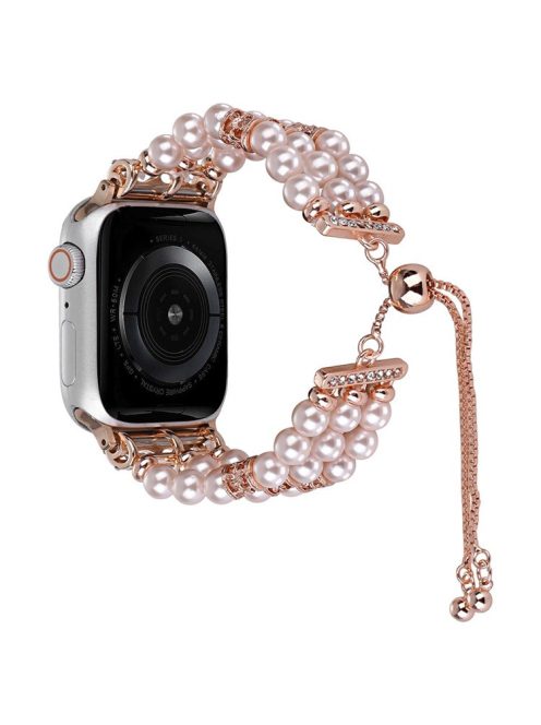 For Apple Watch Series 10 46mm / Ultra 2 Ultra 49mm /  Series 9 8 7 45mm / 6 5 4 SE (2023) SE (2022) SE 44mm / 3 2 1 42mm Beaded Band Watch Strap - Pink