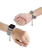 For Apple Watch Series 10 46mm / Ultra 2 Ultra 49mm /  Series 9 8 7 45mm / 6 5 4 SE (2023) SE (2022) SE 44mm / 3 2 1 42mm Beads Watch Band Adjustable Bracelet - Grey