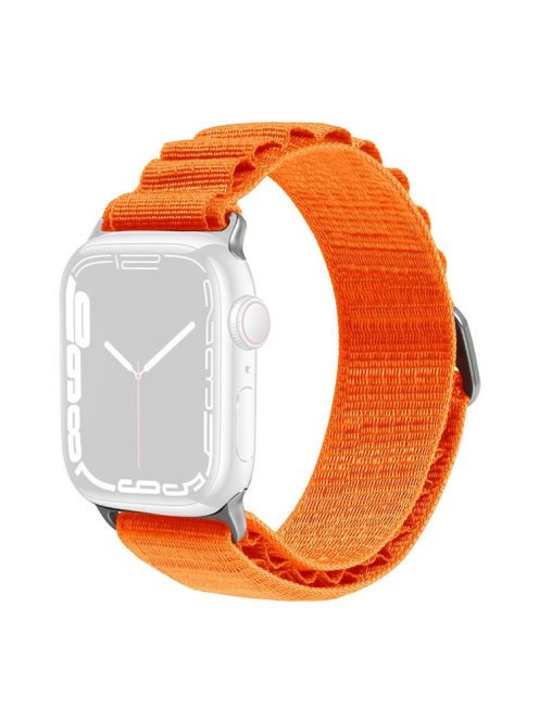 For Apple Watch Series 10 46mm / Ultra 2 Ultra 49mm /  Series 9 8 7 45mm / 6 5 4 SE (2023) SE (2022) SE 44mm / 3 2 1 42mm Braided Nylon Smart Watch Band Wrist Strap Replacement, Size: M - Orange