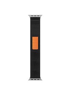   For Apple Watch Series 10 46mm / Ultra 2 Ultra 49mm /  Series 9 8 7 45mm / 6 5 4 SE (2023) SE (2022) SE 44mm / 3 2 1 42mm Canvas Watch Strap Breathable Watchband - All Black