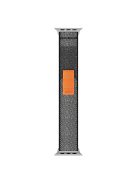 For Apple Watch Series 10 46mm / Ultra 2 Ultra 49mm /  Series 9 8 7 45mm / 6 5 4 SE (2023) SE (2022) SE 44mm / 3 2 1 42mm Canvas Watch Strap Breathable Watchband - Grey / Black