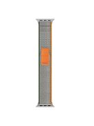 For Apple Watch Series 10 46mm / Ultra 2 Ultra 49mm /  Series 9 8 7 45mm / 6 5 4 SE (2023) SE (2022) SE 44mm / 3 2 1 42mm Canvas Watch Strap Breathable Watchband - Grey / Green / Orange