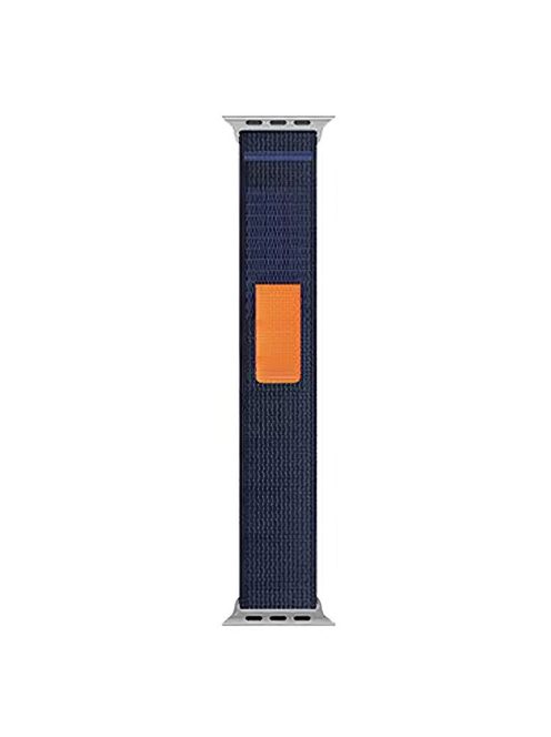 For Apple Watch Series 10 46mm / Ultra 2 Ultra 49mm /  Series 9 8 7 45mm / 6 5 4 SE (2023) SE (2022) SE 44mm / 3 2 1 42mm Canvas Watch Strap Breathable Watchband - Midnight Blue