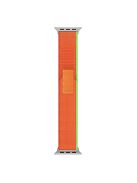 For Apple Watch Series 10 46mm / Ultra 2 Ultra 49mm /  Series 9 8 7 45mm / 6 5 4 SE (2023) SE (2022) SE 44mm / 3 2 1 42mm Canvas Watch Strap Breathable Watchband - Orange / Green