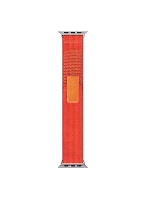 For Apple Watch Series 10 46mm / Ultra 2 Ultra 49mm /  Series 9 8 7 45mm / 6 5 4 SE (2023) SE (2022) SE 44mm / 3 2 1 42mm Canvas Watch Strap Breathable Watchband - Orange / Red