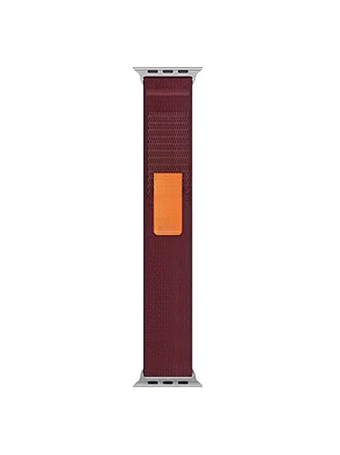 For Apple Watch Series 10 46mm / Ultra 2 Ultra 49mm /  Series 9 8 7 45mm / 6 5 4 SE (2023) SE (2022) SE 44mm / 3 2 1 42mm Canvas Watch Strap Breathable Watchband - Wine Red