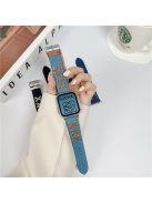 For Apple Watch Series 10 46mm / Ultra 2 Ultra 49mm /  Series 9 8 7 45mm / 6 5 4 SE (2023) SE (2022) SE 44mm / 3 2 1 42mm Canvas Watch Strap Nylon X Decor Watch Band - Baby Blue