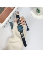 For Apple Watch Series 10 46mm / Ultra 2 Ultra 49mm /  Series 9 8 7 45mm / 6 5 4 SE (2023) SE (2022) SE 44mm / 3 2 1 42mm Canvas Watch Strap Nylon X Decor Watch Band - Black