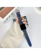 For Apple Watch Series 10 46mm / Ultra 2 Ultra 49mm /  Series 9 8 7 45mm / 6 5 4 SE (2023) SE (2022) SE 44mm / 3 2 1 42mm Canvas Watch Strap Nylon X Decor Watch Band - Midnight Blue