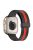 For Apple Watch Series 10 46mm / Ultra 2 Ultra 49mm /  Series 9 8 7 45mm / 6 5 4 SE (2023) SE (2022) SE 44mm / 3 2 1 42mm Dual Color Magnetic Buckle Strap Silicone Watch Band - Black / Red